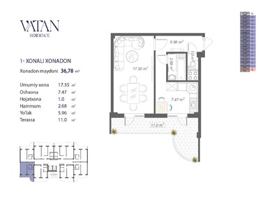 Vatan Residence - Планировка - Yangi Binolar